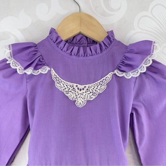 Winnie The Pooh Disney Purple Girls Dress Lace Size 5 - Picture 2 of 9